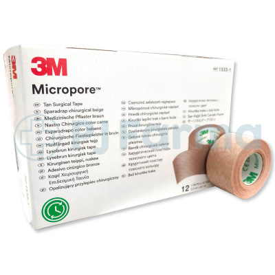 Esparadrapo Micropore Papel Color Piel 1'' X 10 yds 3M Unid