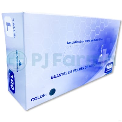 Guante De Nitrilo Negro L Alkhofar Caja X 100 Und