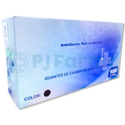 Guante de Nitrilo Negro M Alkofar Caja x 100 Unid.