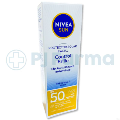 Protector Solar Facial Nivea Sun Control Brillo Y Efecto Matificante 50 Fps Tubo X 50 Ml