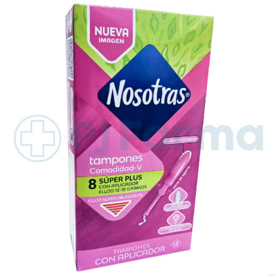 Tampones Nosotras Súper Plus Con Aplicador (Flujo 12-15 Gr) Caja X 8 Unid