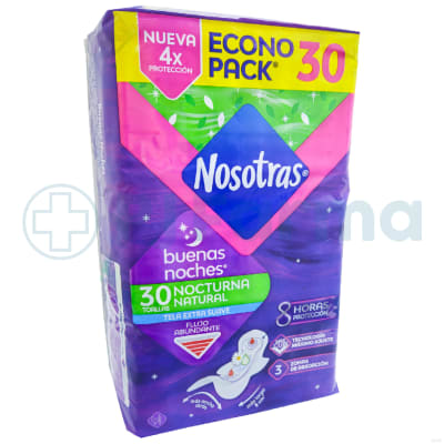 Toalla Higiénica Nosotras Buenas Noches Pack X 30 Unid