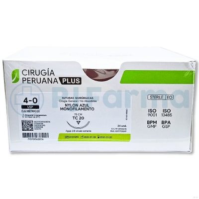 Nylon Azul 4/0 TC 20 Cirugia Peruana Unidades