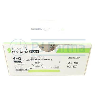 Nylon Azul 4/0 TC 25 Cirugia Peruana Unid1