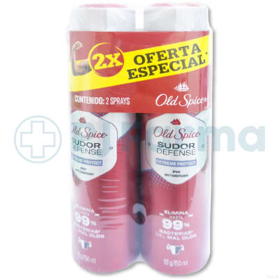 Pack X 2 Unid Desodorante Old Spice Sudor Defense Frasco 150Ml