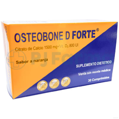 Osteobone D Forte (Cit De Calcio 1500Mg+ Vit D3 800Ui)Perulab Tab. Caja X 30 Unid