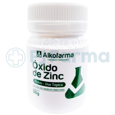 Óxido De Zinc En Polvo 50 Gr Alkofarma
