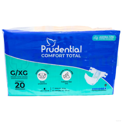 Pañal Para Adulto Prudential Confort Total Pqte X 20 Unid Talla G