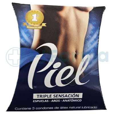 Preservativo Piel Triple Sensación  Caja X 3 Unid
