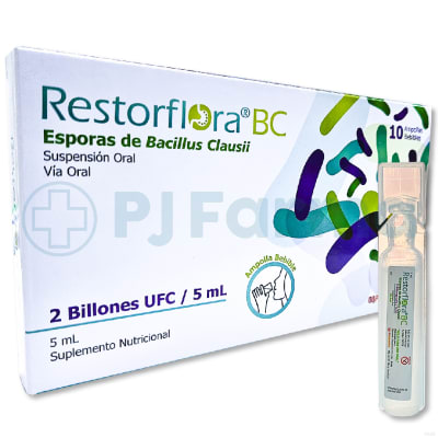 Restorflora  Bc 2 Billones Ufc/5 Ml Suplemento  Oral Oqpharmaceutical Caja X 10 Amp1