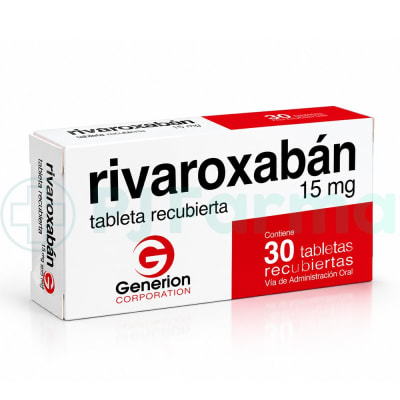 Rivaroxabán 15 Mg Tab. Generion Corparation Caja X 30 Unid