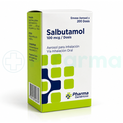 Salbutamol 100mcg/dosis Pharma Genéricos Inhalador Frasco x 200 Dosis