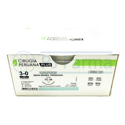 Seda Negra 3/0 TC 20 Cirugía Peruana Unidades1