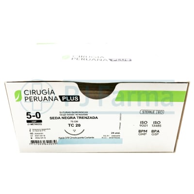 Seda Negra 5/0 TC 20 Cirugía Peruana Unidades1