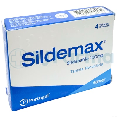 Sildemax (Sildenafilo) 100Mg Tab. Portugal Caja X 4 Unid1