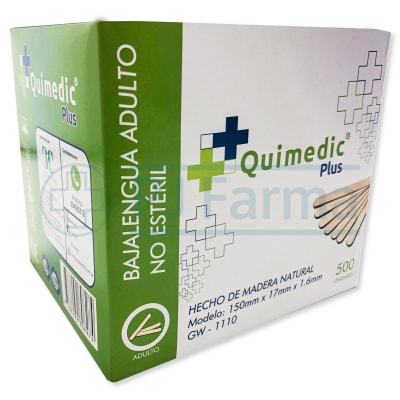 Baja lengua No Estéril Quimedic Plus Caja X 500 Unid