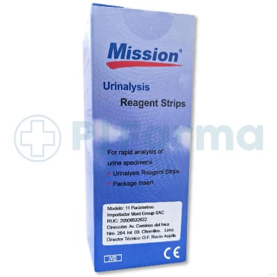Tiras Reactivas De Orina De 11 Parametros  Caja X 100 Unid Mission1