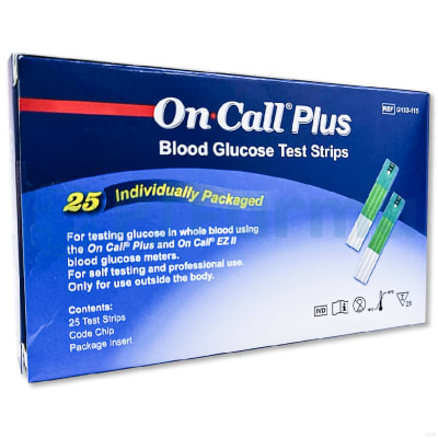 Tiras Reactivas  On Call Plus Caja X 25 Unid