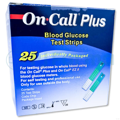 Tiras Reactivas  On Call Plus Caja X 25 Unid