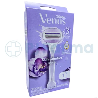 Maquina De Afeitar Para Mujer Gillette Venus Breeze Pqte X 1 Unid