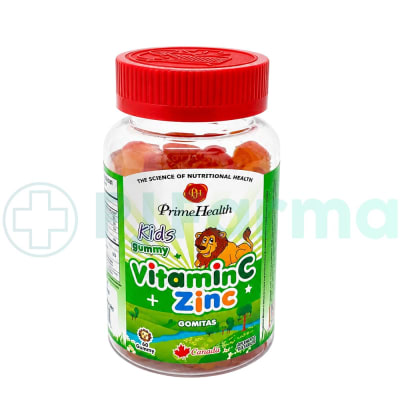 Vitamina C+Zinc Prime Health Kids Gomitas Frasco X 60 Unid1