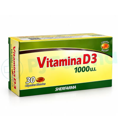 Vitamina  D3 1000U.I. Sherfarma Caps. Caja X 30 Unid