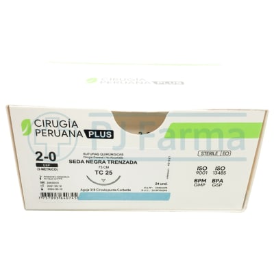 Seda Negra 2/0 TC 25 Cirugia Peruana Unidades1