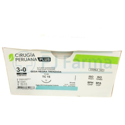 Seda Negra 3/0 TC 15 Cirugia Peruana Unidades