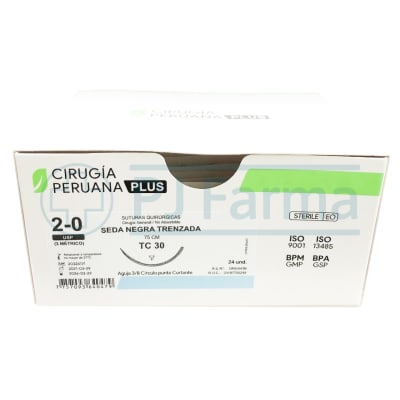 Seda Negra 2/0 TC 30 Cirugia Peruana Unidades