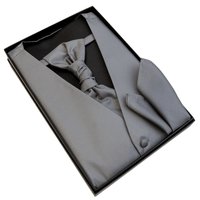 GILET CON PLASTRON Y PAÑUELO GREY 081