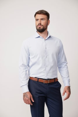 CAMISA COTTON BLEND SF039 CELESTE