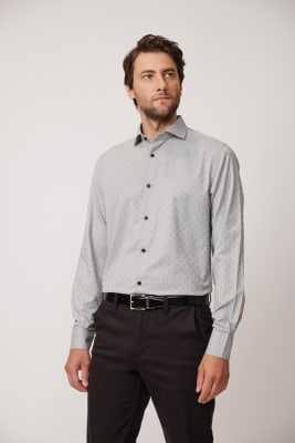 CAMISA COTTON BLEND SF040 GRIS1