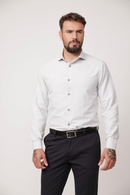 CAMISA COTTON BLEND SF052 GRIS1