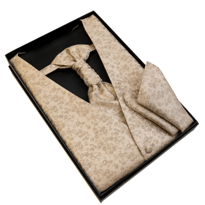 GILET CON PLASTRON Y PAÑUELO OC23 CHAMPAGNE