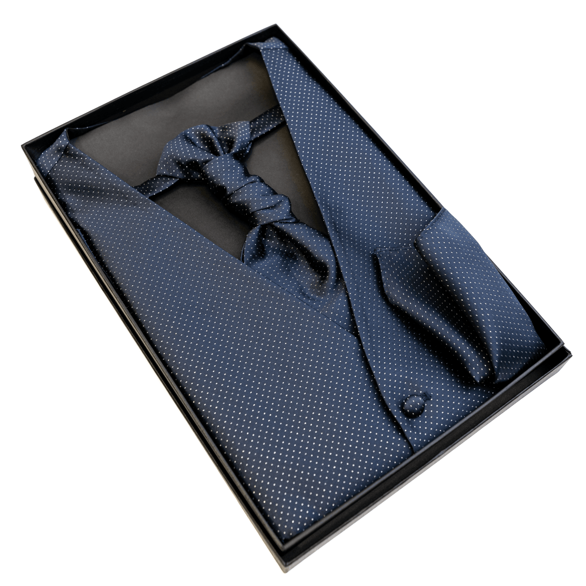 GILET CON PLASTRON Y PAÑUELO  MAY23 NAVY LUREX 11