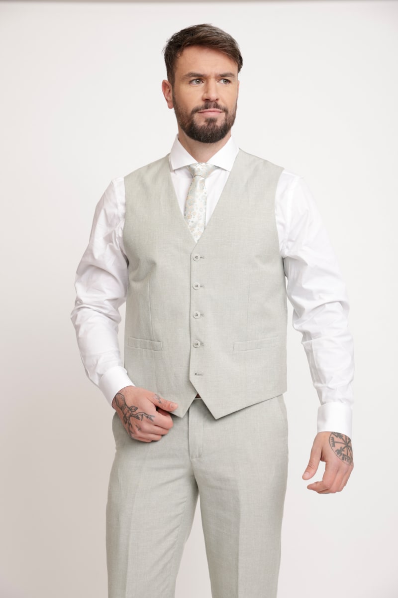 GILET LINO MODENA S24 VERDE AGUA