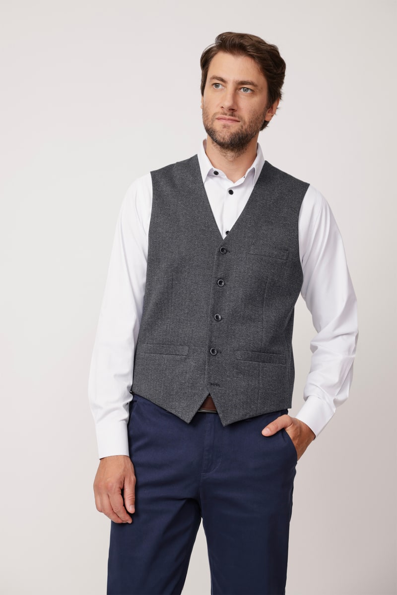 GILET SPIGOLATI CHARCOAL