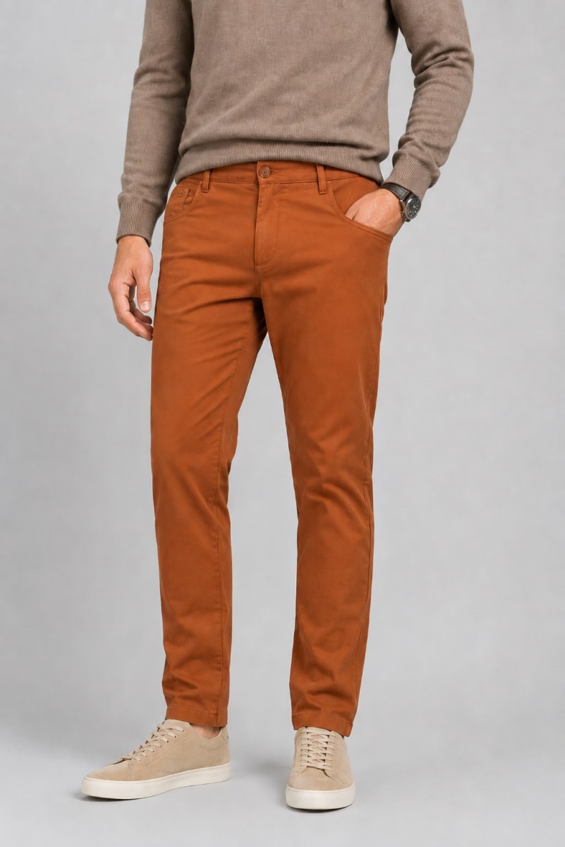 PANTALON FIVE POCKET INV DARK ORANGE