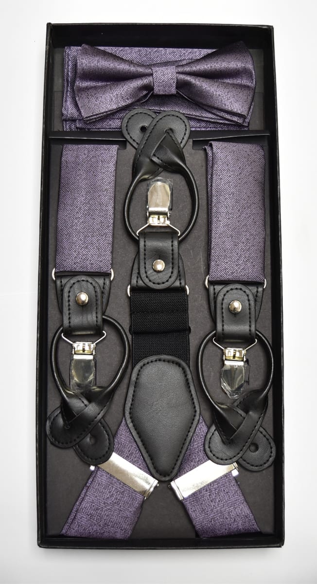 SET DE SUSPENSORES CON HUMITA Y PAÑUELO LILA