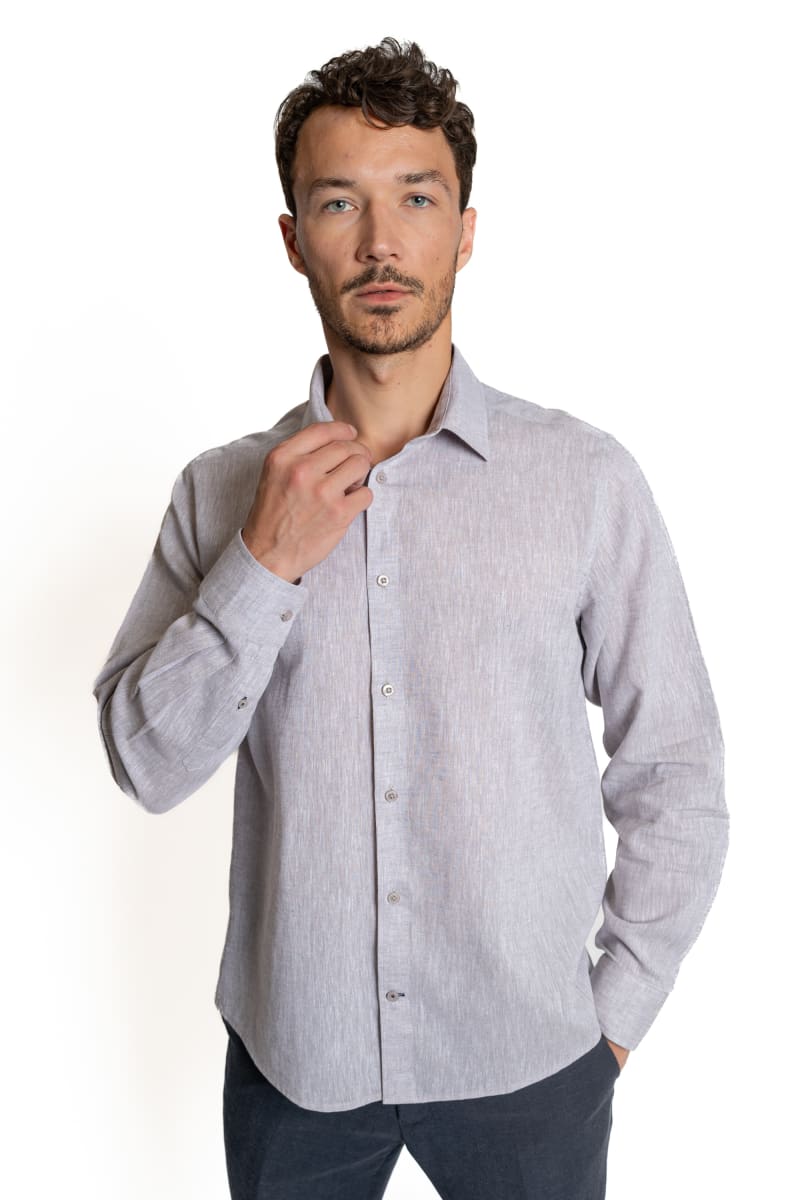 CAMISA LINEN COTTON S25 GREY