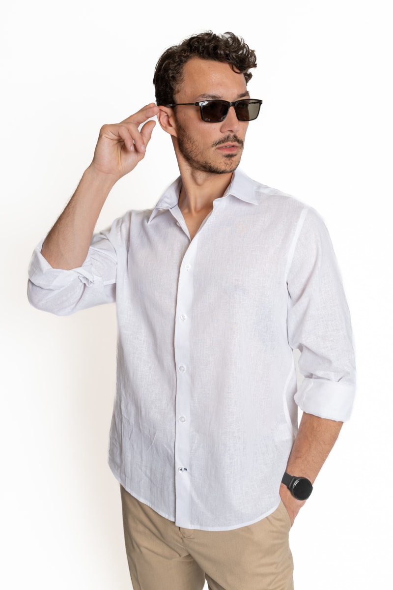 CAMISA LINEN COTTON S25 WHITE