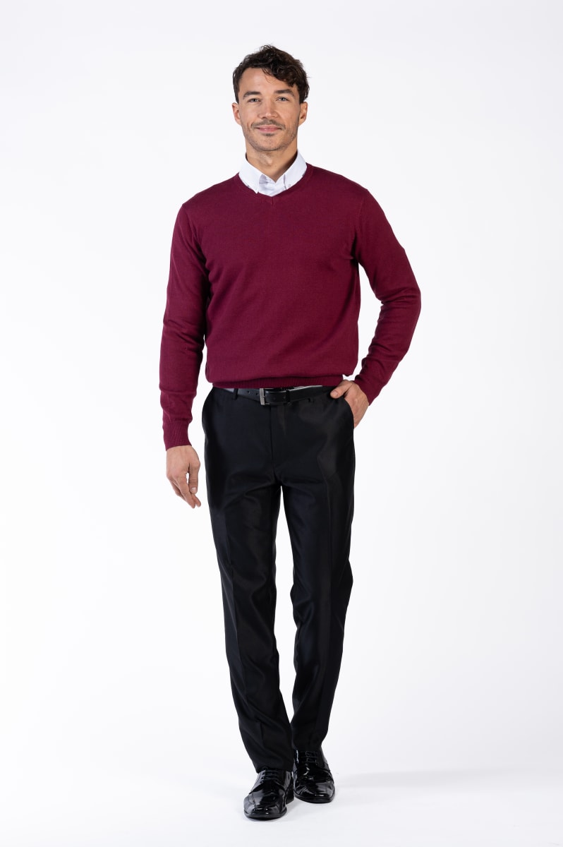 SWEATER CUELLO V M/L WINE