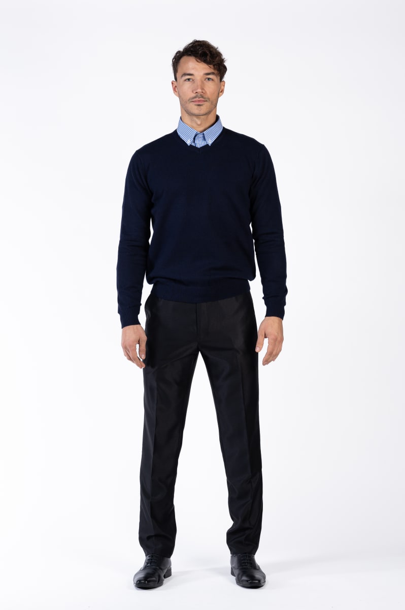 SWEATER CUELLO V M/L NAVY