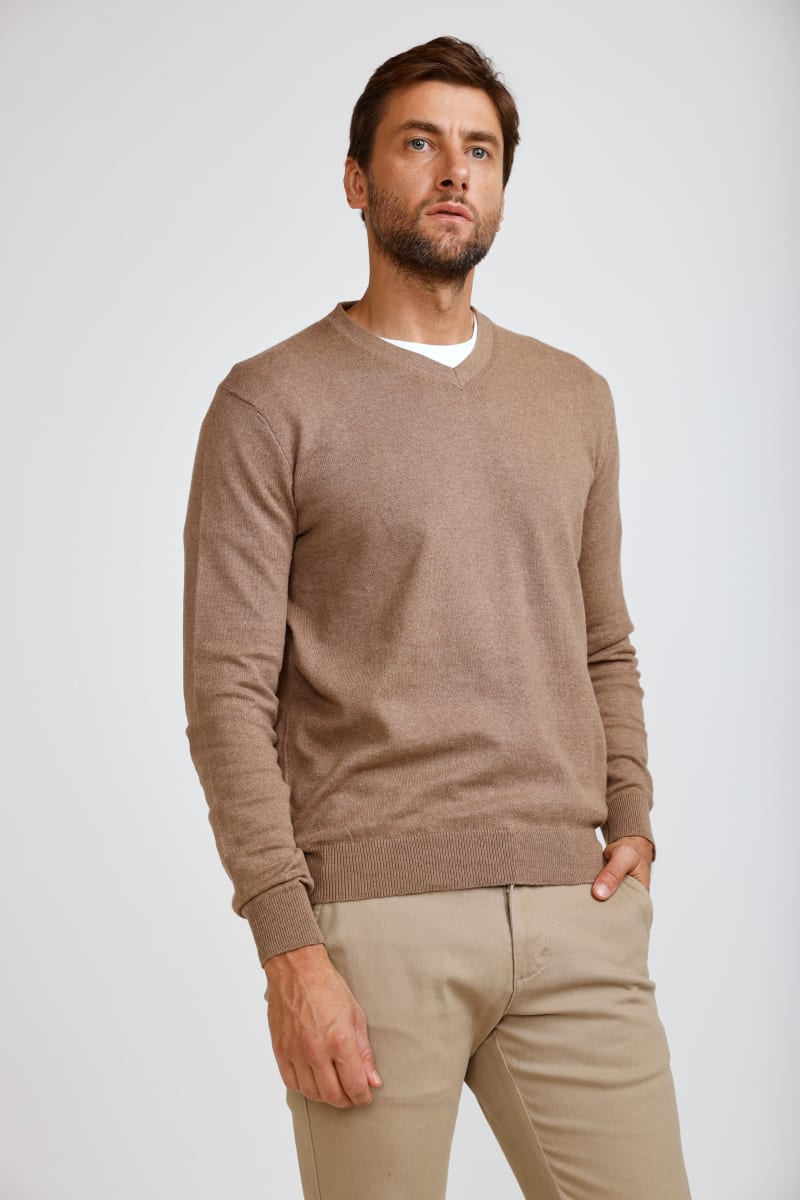 SWEATER CUELLO V M/L TOSTED