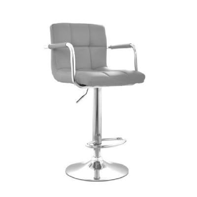Silla Bar Nill con brazos giratoria PU MSA Gris möbelArt