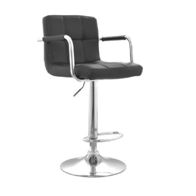 Silla Bar Nill con brazos giratoria PU MSA Negro möbelArt