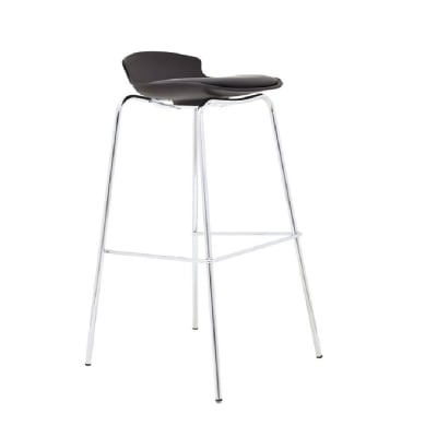 Silla Bar Air fija PU Negro möbelArt