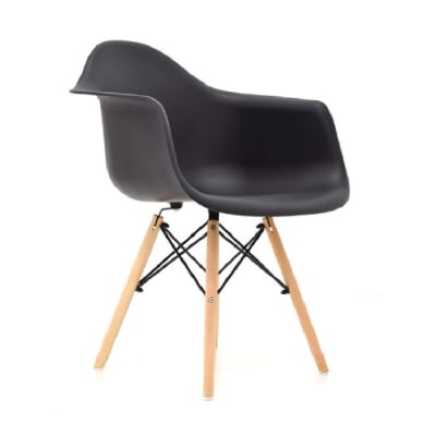 Silla de Diseño Eames con brazos MSA Negro möbelArt