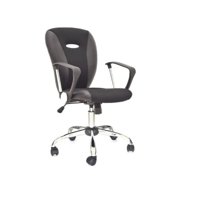 Silla de Oficina Ejecutiva Guliver Base Cromada Basculante Negro möbelArt