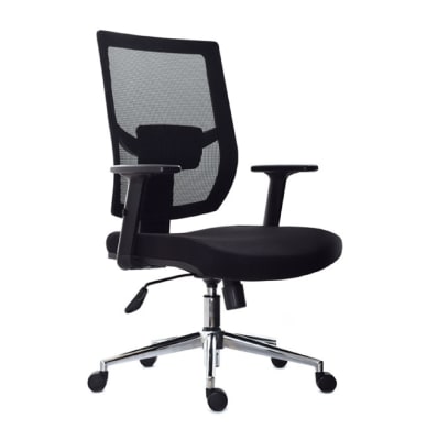 Silla de Oficina Ejecutiva Lims Base Cromada Basculante Negro möbelArt